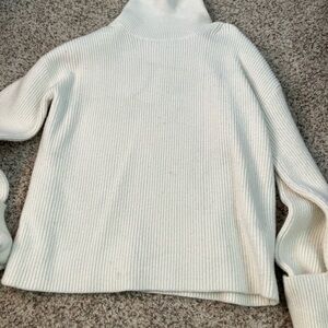 Ann Taylor Cream Turtleneck Sweater